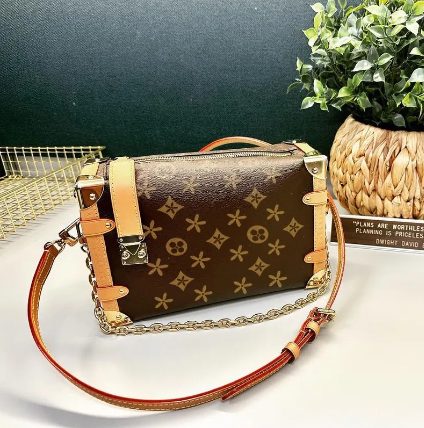 

M46358 flower side trunk box crossbody bags Luxury tote handbag Womens Designer louvis Man purse wallet M21741 shoulder clutch canvas real Leather S-lock zipper bag, Mon0gram