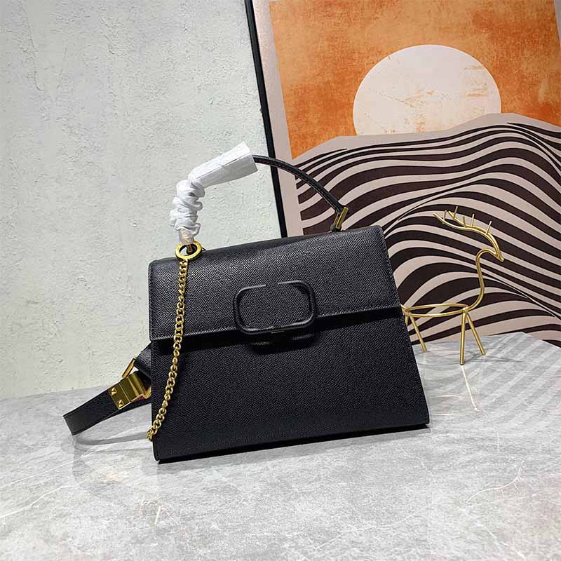 

Leather Tote bag designer luxurys handbags woman black crossbody purse Adjustable metal chain shoulder strap totes wallet The V logo Fashionable lady handbag, Customize