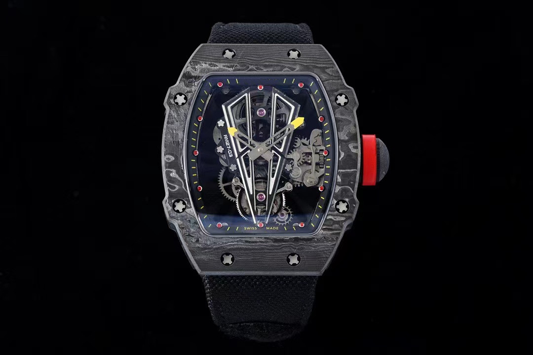 

RM27-03 Real Tourbillon watch TPT Quartz material made of integrated forming case and bottom plate table bridge using 5 grade titanium metal structure the, As shown