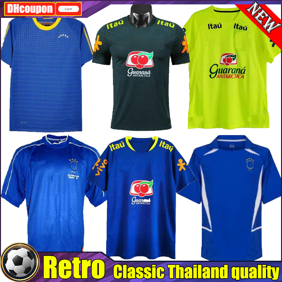 

Brasil RONALDINHO Retro Soccer Jerseys top 2002 2004 2006 2010 Camisa de futebol Vintage Maillot Classic adult Vintage shirt 57 88 94 98 00 RONALDO RIVALDO, 09