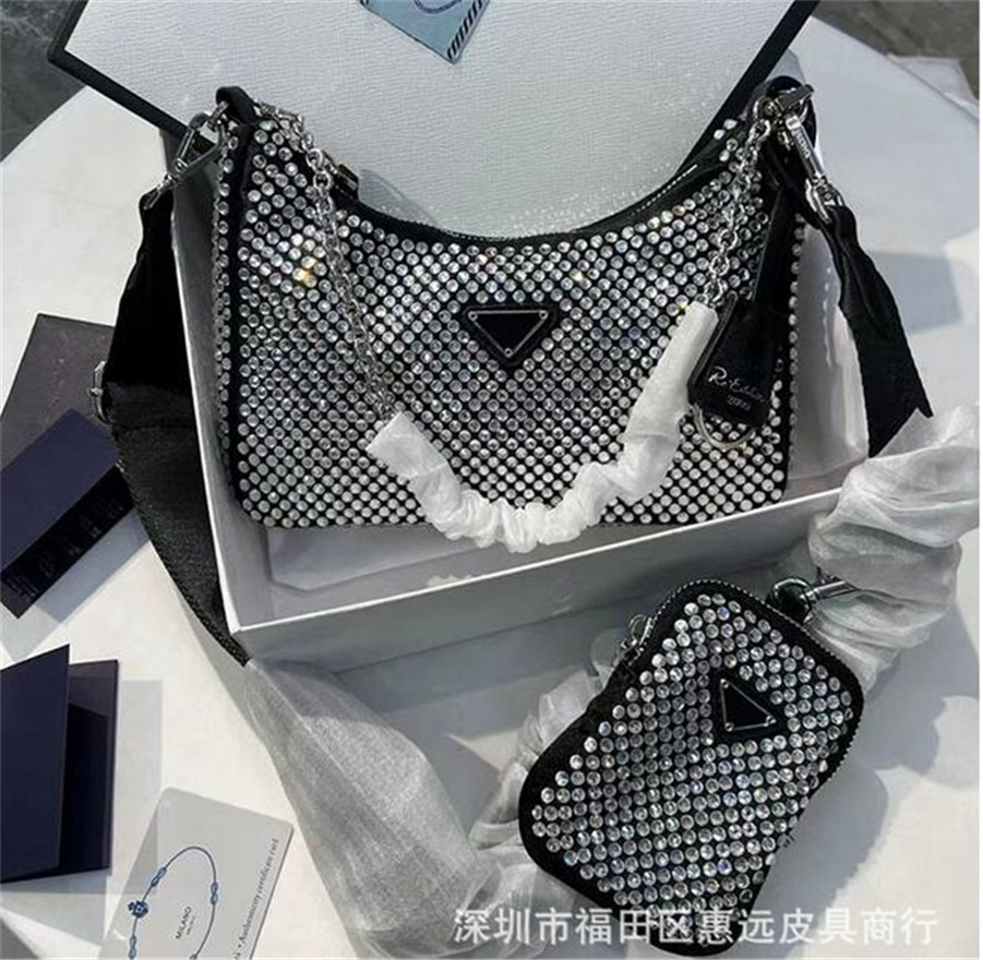 

qqw 2023 fashion Diamond Women Shoulder Bag New Crystal Handbags Summer Fashion Underarm Purses Luxury Totes Bling Bling Classic Shiny Handbag Zipper Multicolor, 000