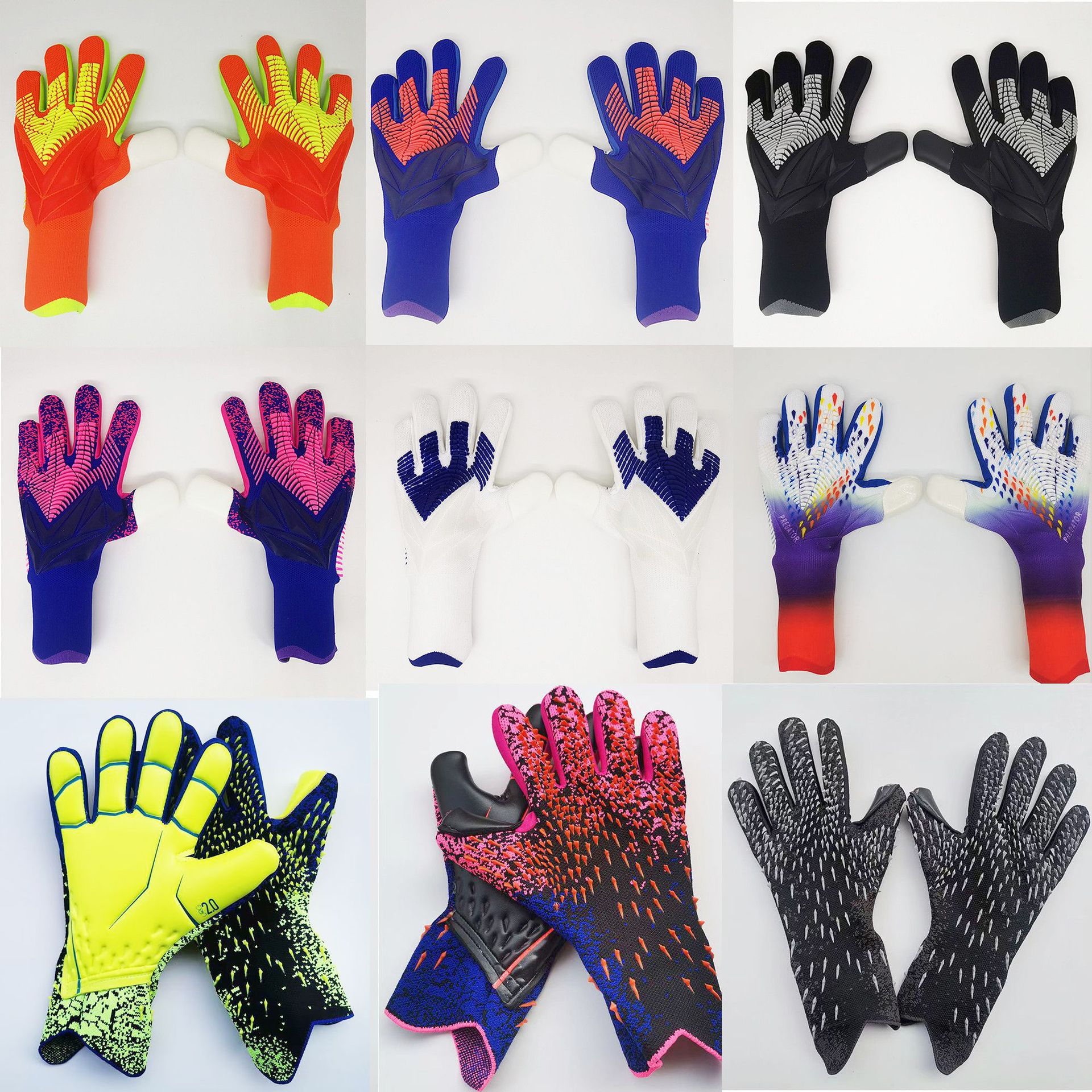 

2023 New Goalkeeper Gloves Spider Finger Protection Predator Keepers gloves Men kids Goalie Football Guantes De Portero World Cup Sccor Gloves, A-orange white goalkeeper gloves