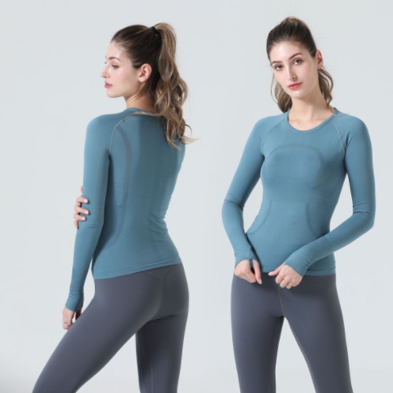 

LL-008 Yoga lu womens wear Swiftly Tech ladies sports t shirts long sleeve outfit T-shirts moisture wicking knit high elastic fitness workout Ll Women running sports, 019