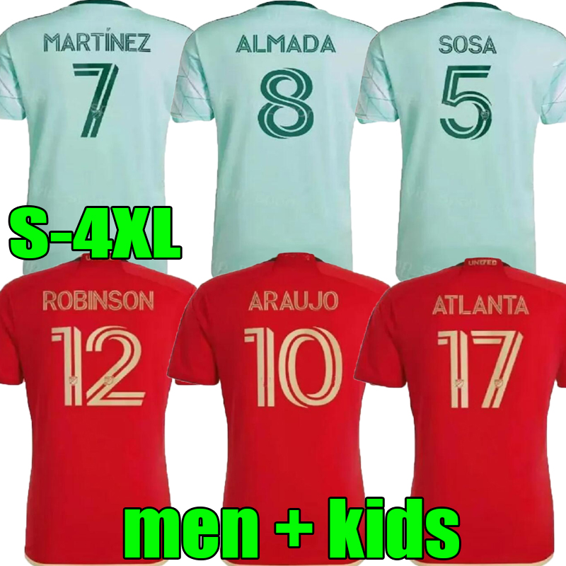 

S-4XL 23 24 MLS Soccer Jerseys Atlanta United FC 23 24 Away Black Maillots de foot MARTINEZ BARCO ROBINSON DAMM Player fan version Men kids Football shirt, 22/23;home