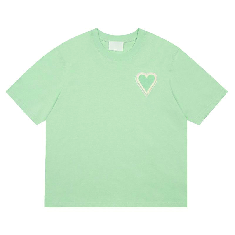 

Red t shirts amis Women designers Heart top Round Neck tees 2023SS Letters Embroidery Pullover Loose tee couple High Street Cotton Casual Classic 6A3I, 12