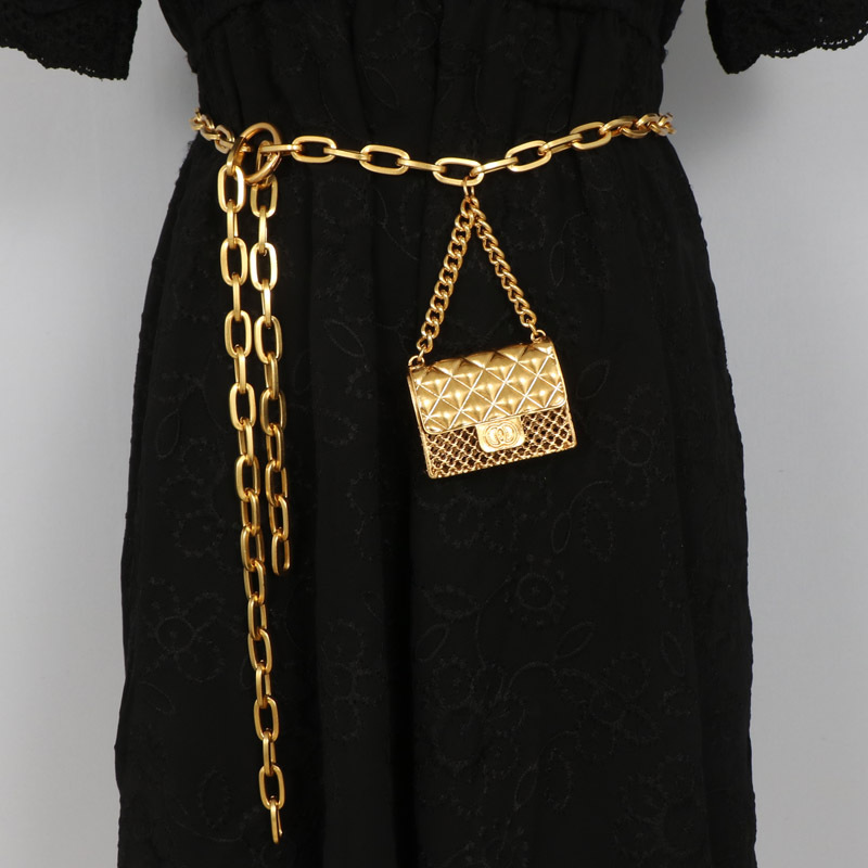 Woman Belts Waist Chain Belts Fashion Mini Compact Metal Gold Hollowed Out Ringer Sexy Temperament Waist Chain Chain Fanny Pack Female Tide-image-882878450