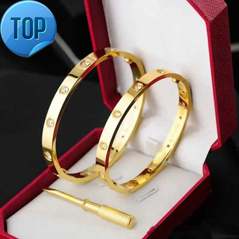 

love bracelet designer jewelry gold cuff Screw Carti Bracelets Screwdriver bangles Titanium Steel belcher Silver 4CZ for Womens Mens party
