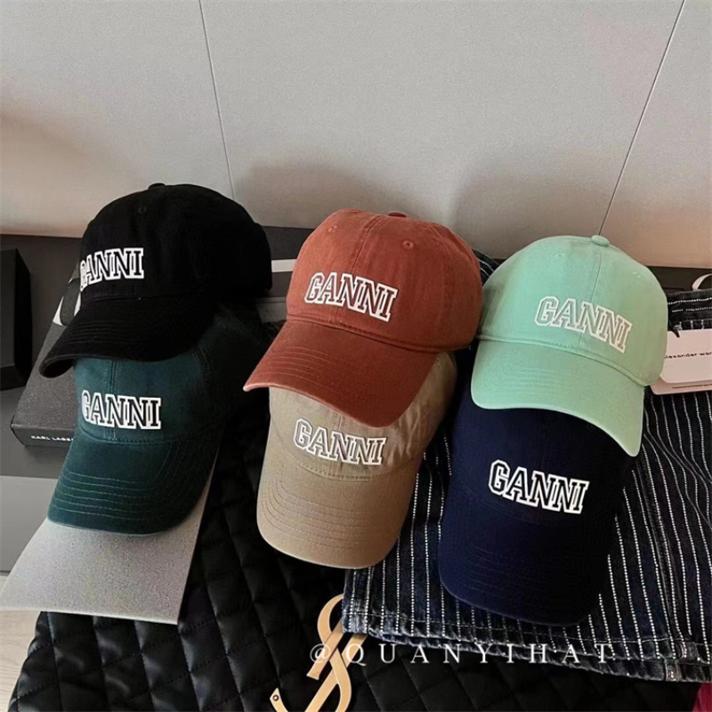 

Ball Caps Hat Female Net Red Spring and Autumn GANNI Letter Baseball Sun Protection Visor 230306, Khaki black logo