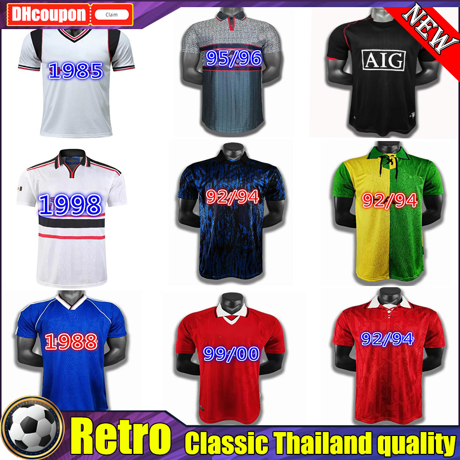 

RONALDO Company level quality Retro soccer jerseyS match utd home 86 88 08 90 92 96 07 94 98 United BECKHAM CANTONA KEANE GIGGS adult Vintage shirt, 19