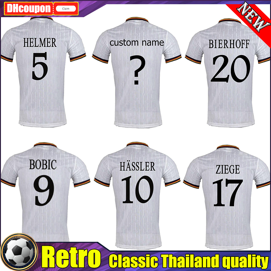 

1996 1998 BOBIC Sammer Moller retro soccer jerseys 96 97 98 Bierhoff KLINSMANN SCHOLL KUNTZ vintage classic football shirt top thai quality, 14
