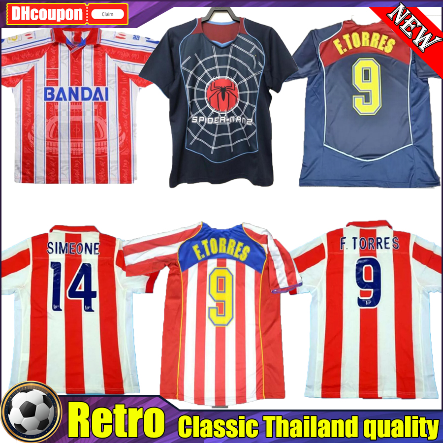 

03 04 05 Simeone soccer jerseys FALCAO CAMINERO ARDA 1994 1995 1996 1997 2010 2011 2013 2014 KOKE GRIEZMANN F.TORRES vintage classic football shirt, 08