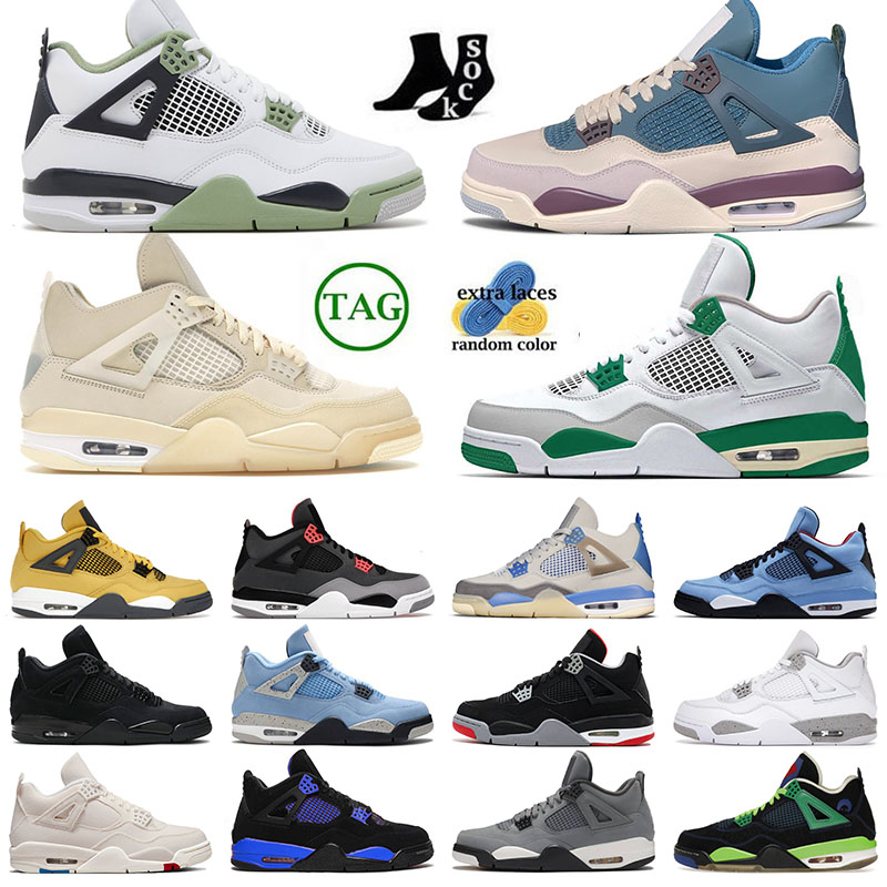 

jumpman 4 mens womens basketball shoe sports sneakers Snorlaxs Cactus Jack University Blue New Black Cat Nik Bred Sail Paris Pine Green designer, 1 (36)