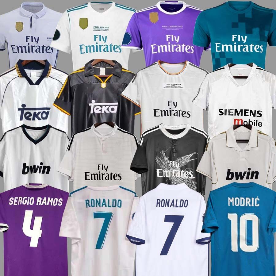 

Real MadridS 2017 2018 Retro Soccer Jerseys GUTI Ramos 13 14 15 16 17 18 ZIDANE Beckham RAUL 94 95 96 97 98 99 00 01 02 03 04 05 VIN JR CARLOS SEEDORF, 14/15 third ucl