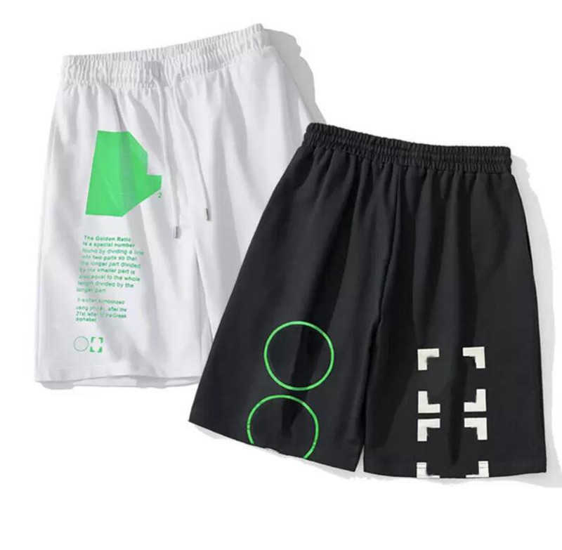 

Designer Offes Fashion Men's Shorts Summer Brand Luxury Casual Sports Pants Loose Arrow Printed Reflective Stripe Short Black Gym Sweatpants