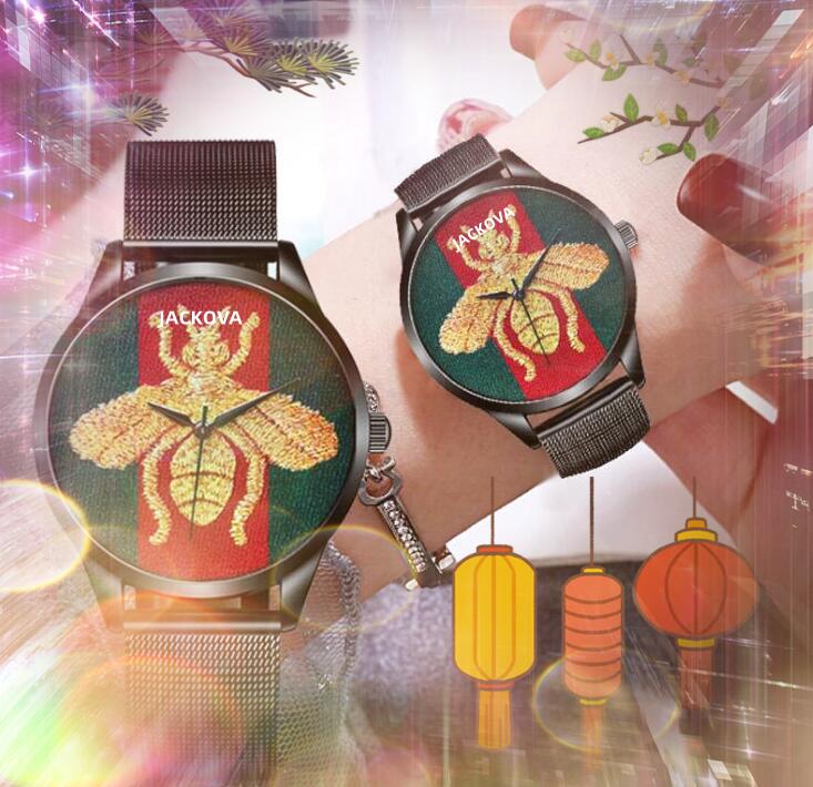 

Popular Men's Bee Tiger Snake Shape watches Famous Stainless Steel Leather Belt Quartz High Quality Dress Hour President wholesale male gifts quartz wristwatch, As pic