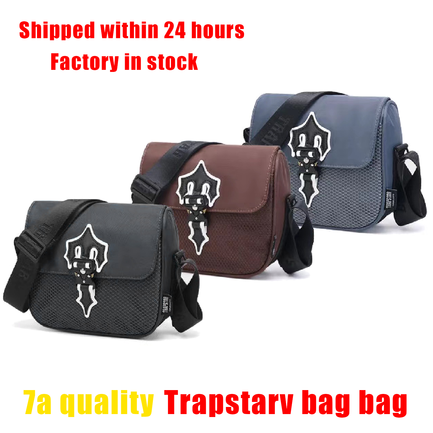 

IRONGATE COBRA T Trapstar Bag Crossbody Postman Shoulder Bags handbags Hip hop totes Rapper Men women clutch Waterproof purses Oxford travel noctilucent messenger, Black