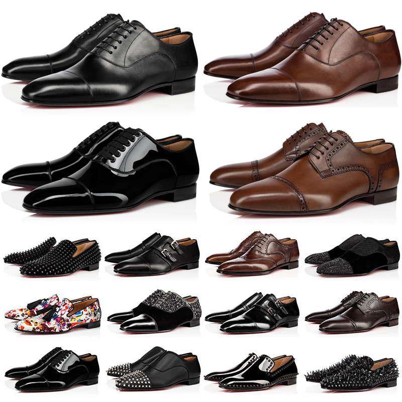 

2023 Men Loafers Dress Shoes Designer Sneakers Triple Black Red Oreo Suede Patent Leather Rivets Slip On Loafer Mens Wedding Business Party Shoe Sneaker With Box, Color#14