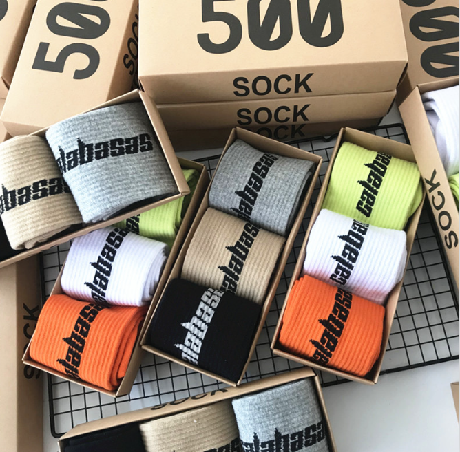 

Mens Socks SEASON 6 Skateboard Fashion Letter Printed Socks Sports Sock Sockings Hip Hop Sport Embroidery Unisex Socks Crew Sock Men Dress Designer, Beige grey orange