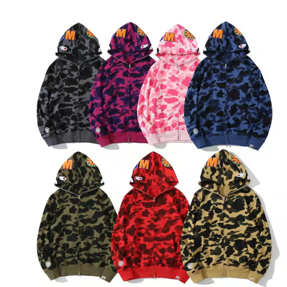 

2021 Shark designer hoodie sweater mens women Camouflage jacket Jogger Zipper japanese fashion sportwear Brand hooded sweatshirt tracksuit, Shark3