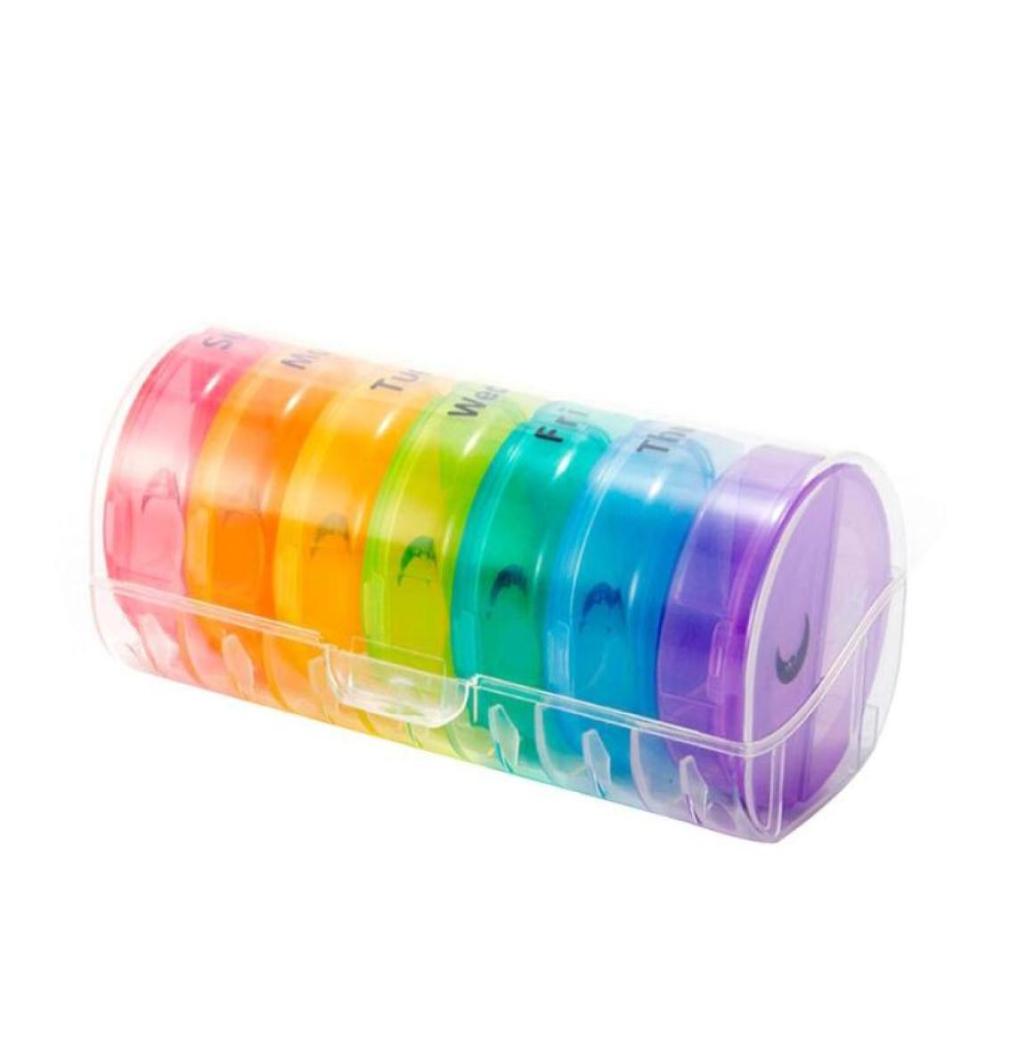 

Storage Bottles Jars Organizer Plastic 7 Days Tablet Candy Box Weekly 2 Times A Day Portable Holder Travel Dispenser8646737