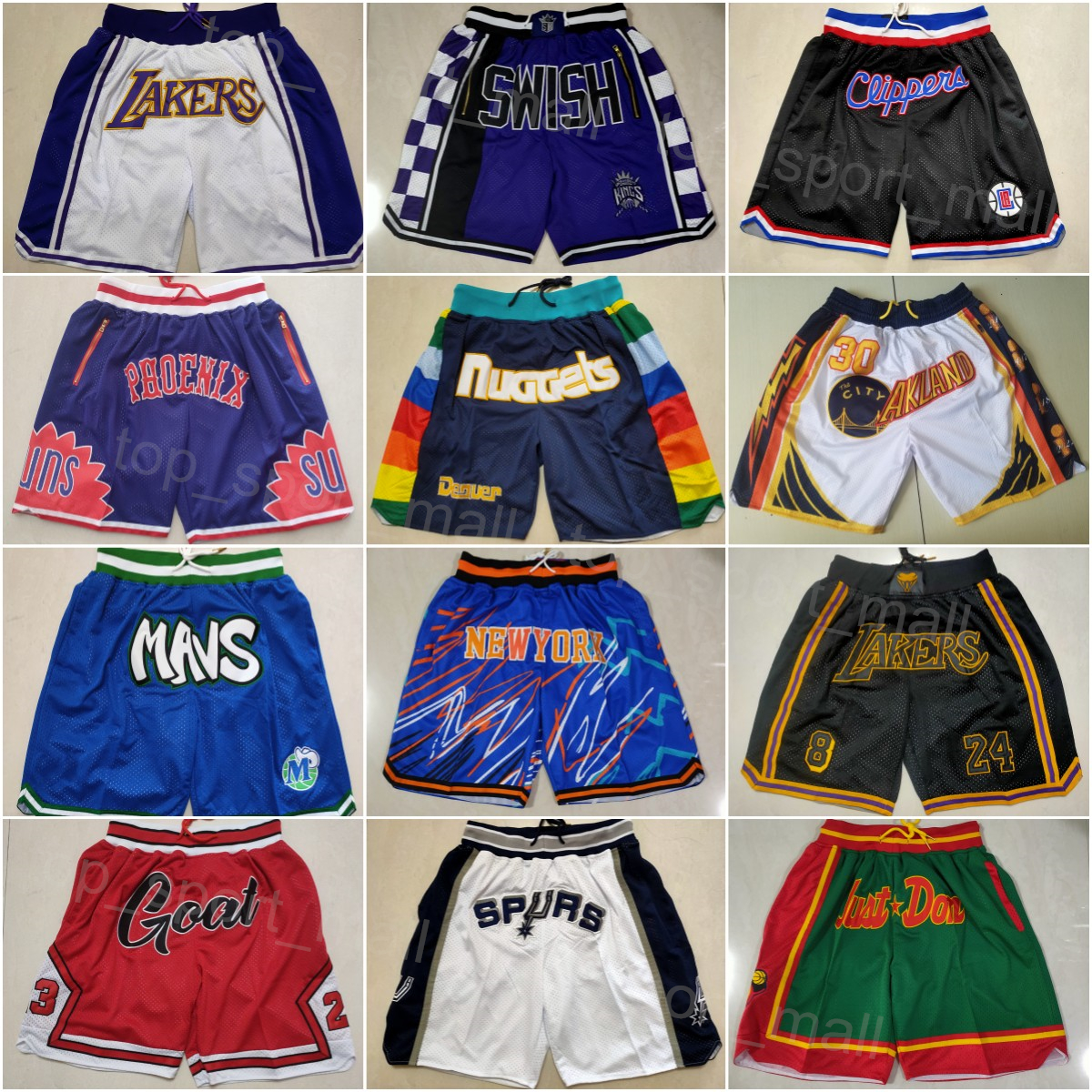

Team Just Don Basketball Pocket Shorts Sport Zipper Fly Pant Western Eastern Running Wear Sweatpants Elastic Waist Hip Pop Keegan Murray DAngelo Russell Ja Morant, Photo p