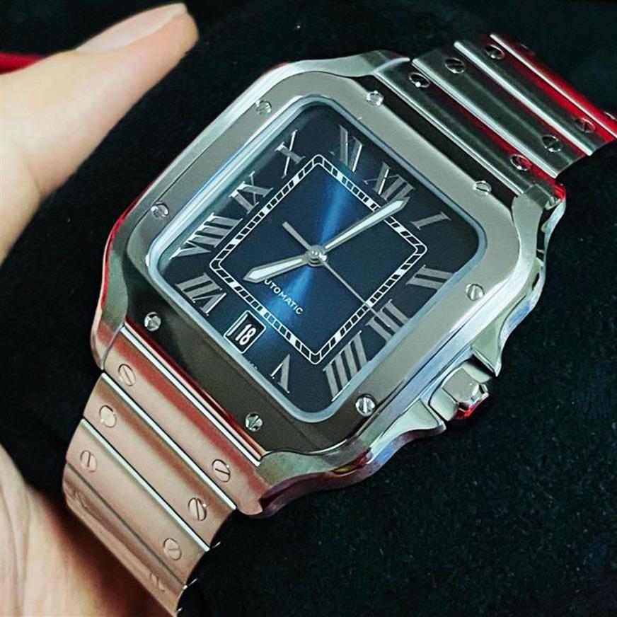 

Quality Silver-Gold Men Watch Classic Square Design Stainless Steel Mens Watches Automatic Movement WSSA0030 Wristwatches Clock187p