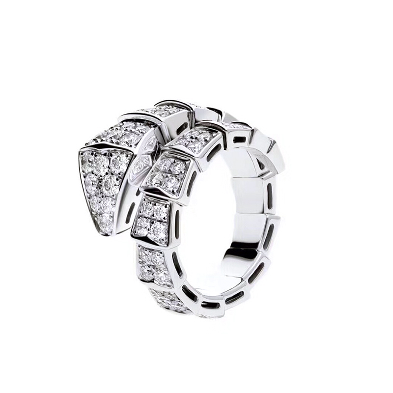 

BUIGARI Snake head series designer ring for woman diamond Sterling Silver for man highest counter quality classic style anniversary gift 039