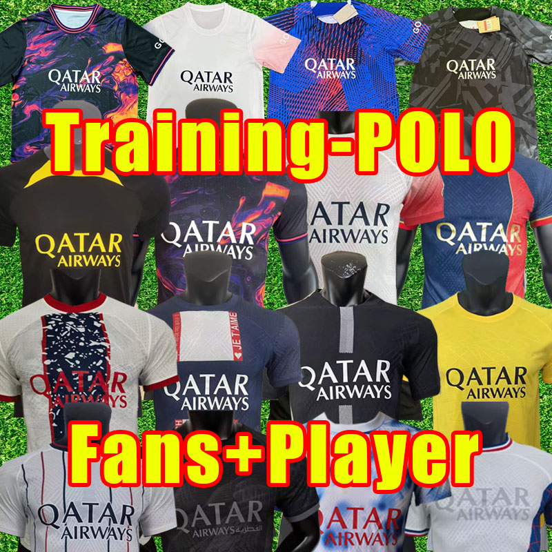 

MBAPPE HAKIMI mESSIS soccer jerseys SERGIO RAMOS 22 23 Maillots de football 2023 MARQUINHOS VERRATTI pSGS HAKIMI men shirt maillot foot POLO Training fans player