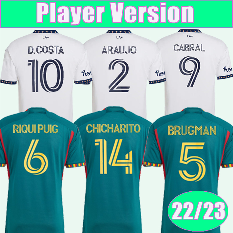 

2023 LA Galaxy Player version Mens Soccer Jerseys 2022 ARAUJO CHICHARITO CABRAL D.COSTA Home Away Football Shirt Short Sleeve Jersey, Qy130092 2022 home no patch