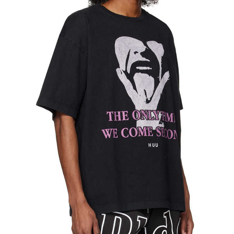 

23SS RH Come Second Letter Printed Tee Letter Black Short-sleeved Men' T-Shirts Fashion Man Women Vintage T-shirt FZTX2022