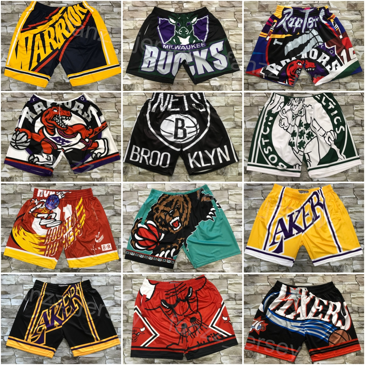 

Team Basketball Shorts Sport Just Don Pant Pocket Zipper Running Drawstring Wear Sweatpants Elastic Waist Giannis Antetokounmpo Darius Garland Scottie Barnes, Photo o