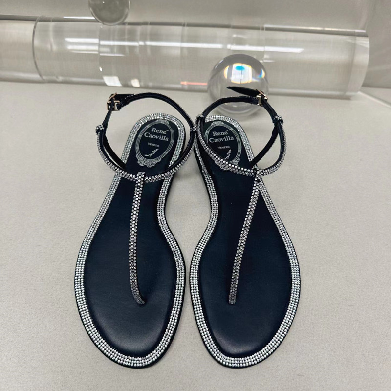 

Luxury Brand Designer Sandals Women Flat Flip Flops Genuine Leather Crystal Diamonds Female Dress Shoes Mutilcolor Beach Slides 2023 New Dress Shoes Slippers Mujer, As pic
