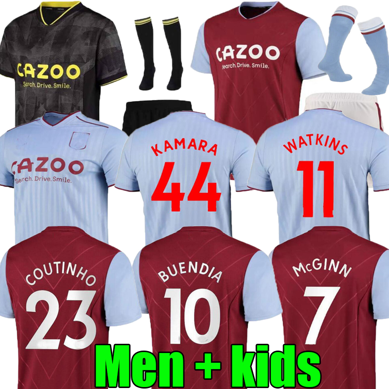 

2022 2023 Aston villaES Soccer Jerseys KAMARA 22 23 Home Away Third WATKINS BUENDIA McGINN EL GHAZI DOUGLAS LUIZ MINGS KONSA CASH Football shirt men kids Tops