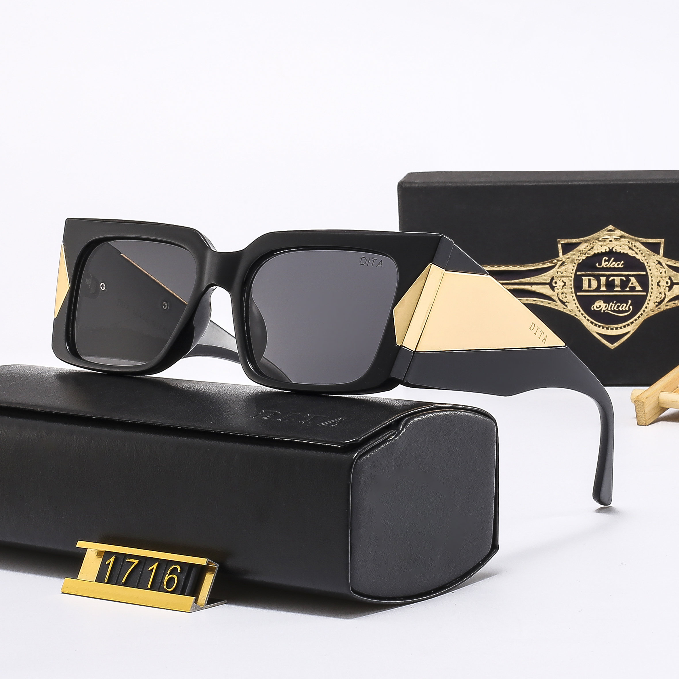 

Dita Glasses Designer Sunglasses Women Fashion Frameless Rectangle Coating Buffalo Horn Sunglass 22076 Evidence Eyeglass Wooden Mens Eyewear Eyelgasses