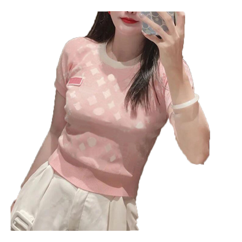 

23SS Luxury Womens Designer Sweaters cotta Sleeved Fashion Knits Sweater Women Socket head Casual Jacket Coats Ladys Sleeve Jumper Clothing Size S, Dark pink