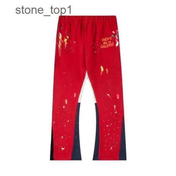 

Galleryes Men's Jeans Designer Sweatpants Sports Ink Splashing Graffiti Loose Flare Virgil Non Stitching 6 7HM6 dept, G18 gray 380g cotton high quality