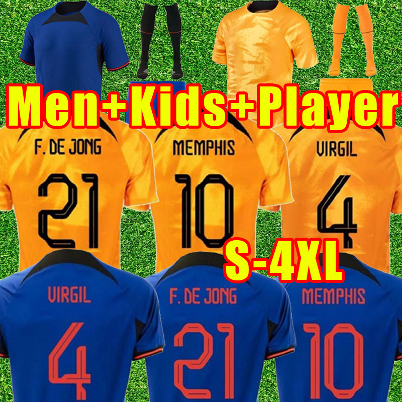 

2022 2023 Netherlands MEMPHIS soccer jerseys DE JONG Holland DE LIGT WIJNALDUM VAN DIJK 22 23 football shirt men kids kit DUMFRIES WOMEN FANS Player version 3XL 4XL, Home