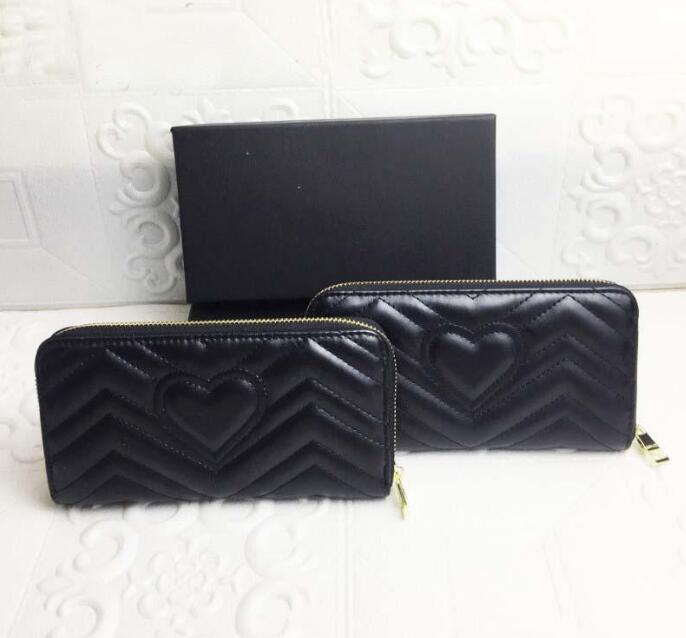 

Women wallet black Zig Zag wallets Credit card holder leather long zipper marmont Coin purse Fashion love clutch wallets 2023