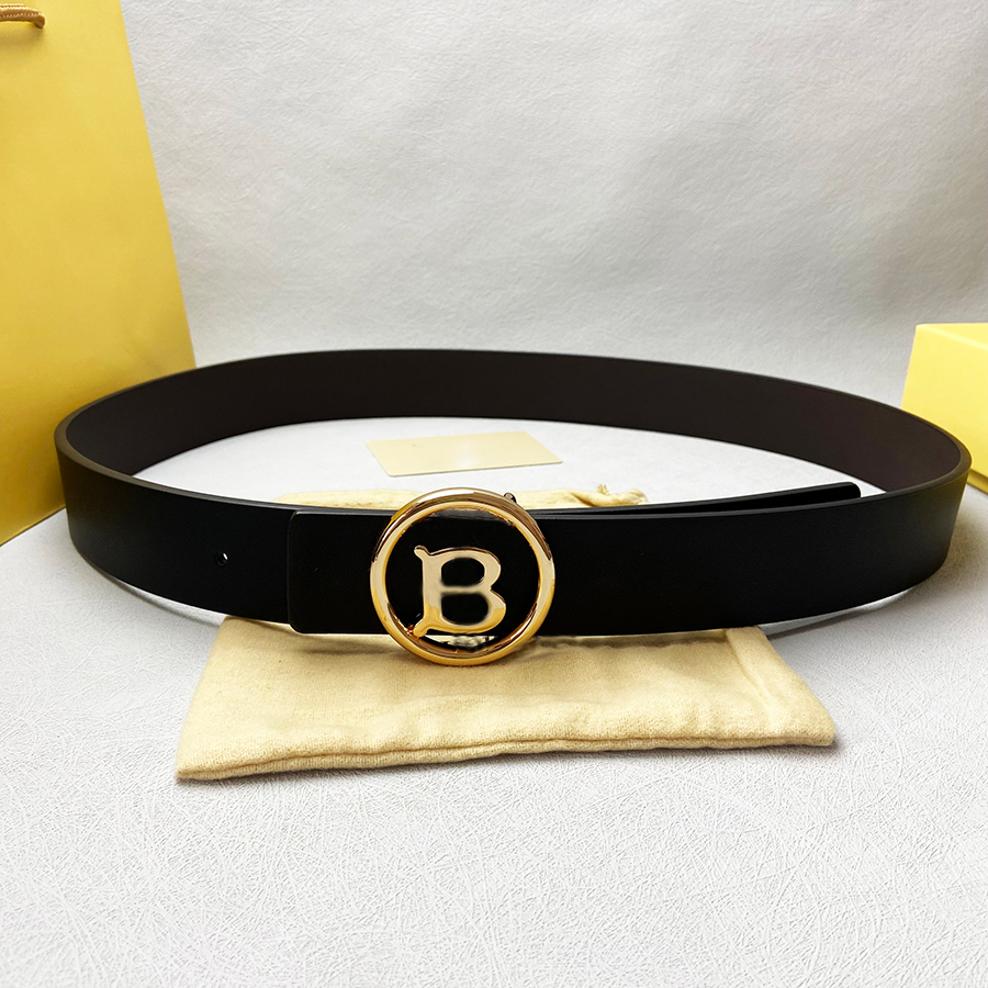

Fashion belt Mens designer belt Classic fashion smooth buckle Womens belt width 3.8cm with box, Black
