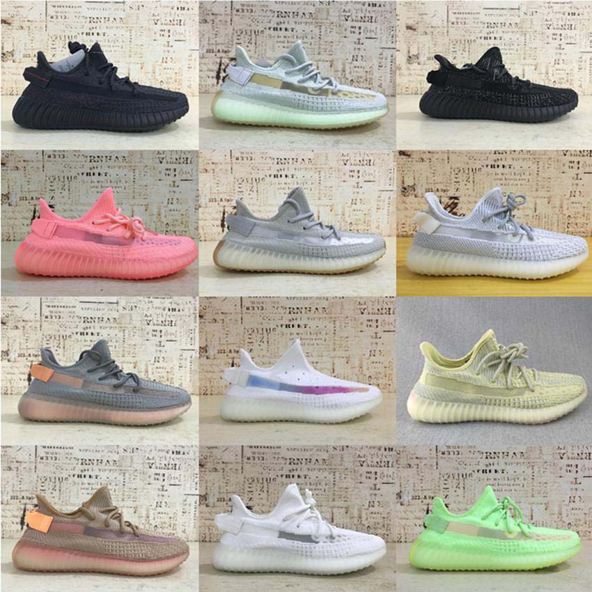 

luxury Men's Women Running Shoes Kanye West Yeezy Yeezys Yezzys 350 V2 BOOST Sneakers 3M Static Reflective 39 styles, 24