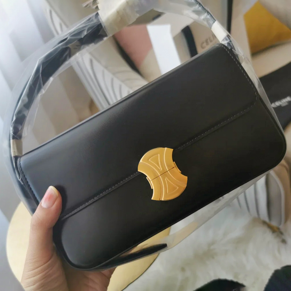 

Underarm Classic TEEN TRIOMPHE Shoulder baguette Bag handbags Women's mens Designer Luxury mini Genuine leather fashion flap envelope cross body clutch Bags tote, Mon0gram black