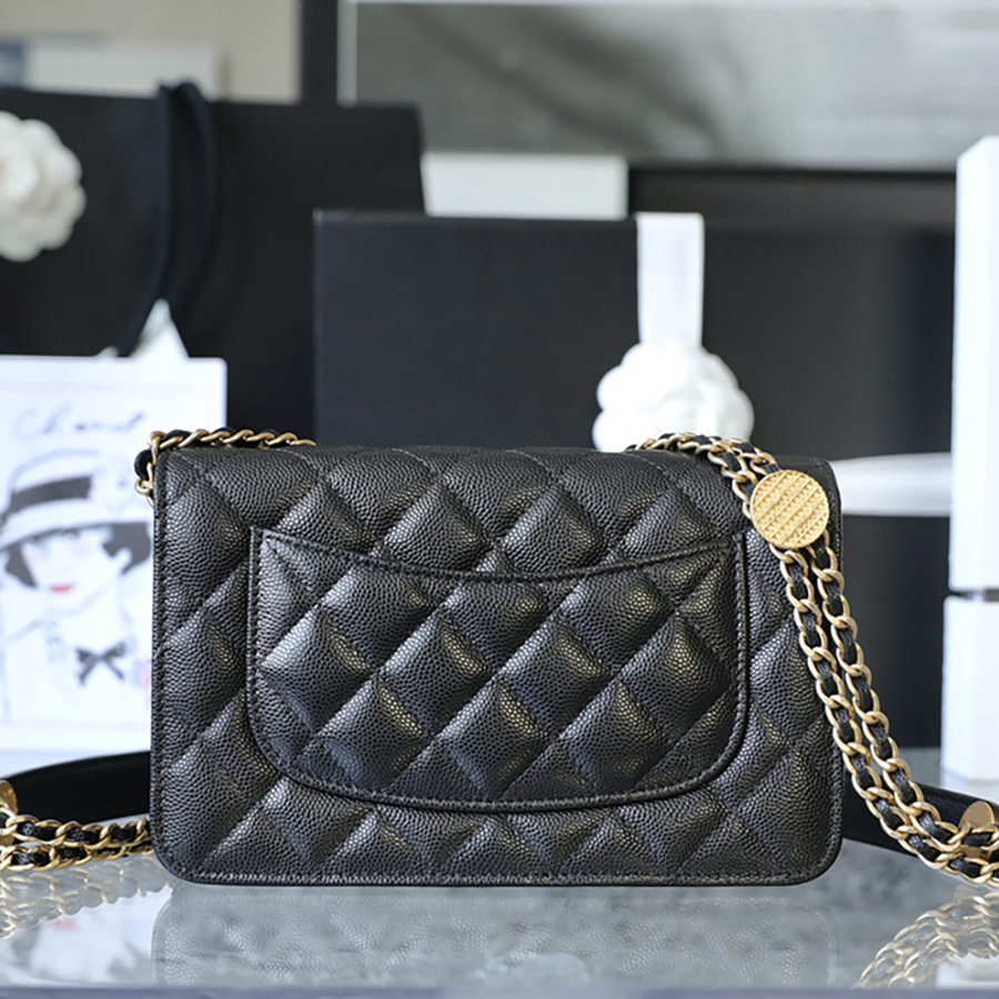 

1:1 Quality Designer Fashion Crossbody Bag 19cm Luxurious Genuine Leather Gold Coin Flap Bag With Box MC115