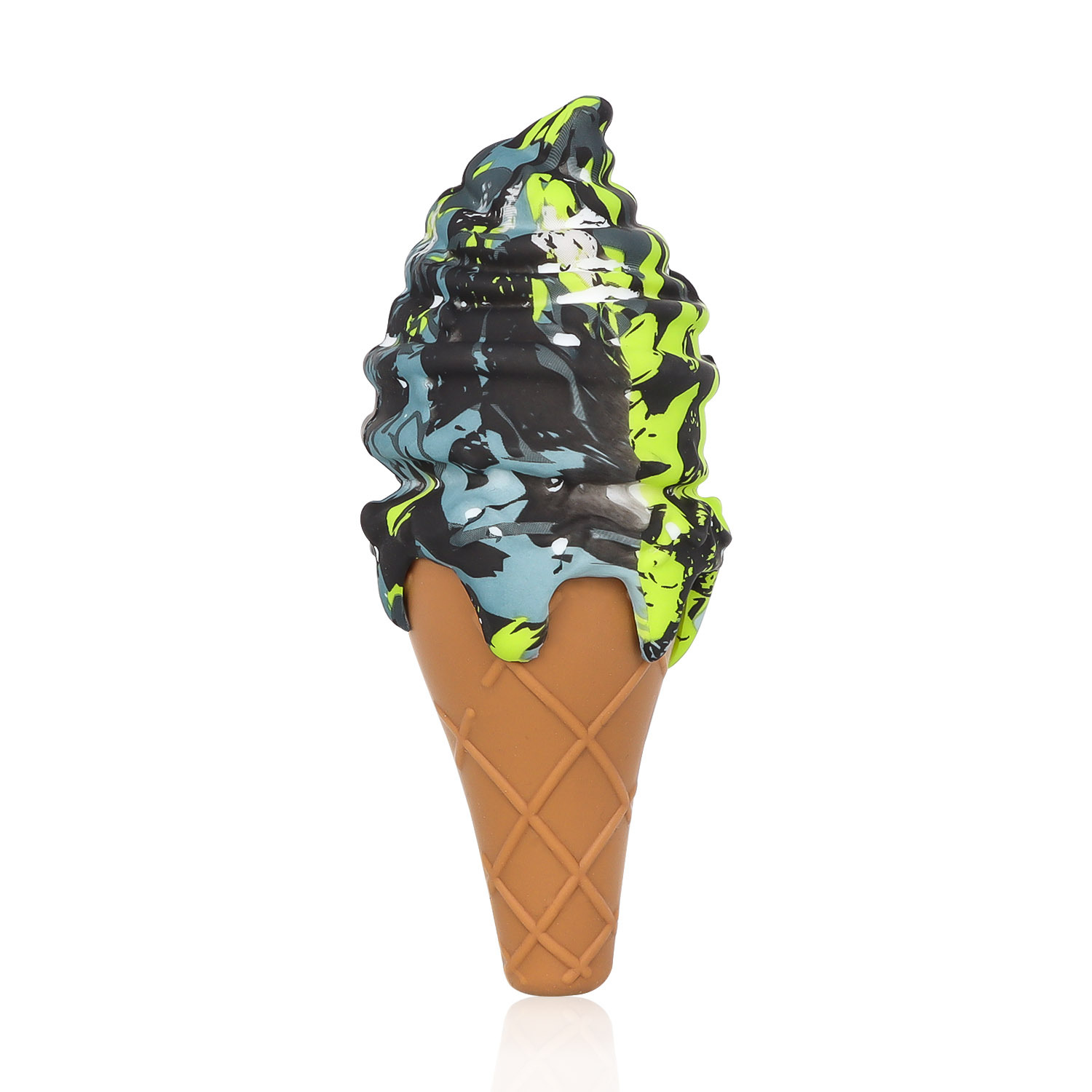 

Ice cream silicone pipes new arrival with thick glass bowl spoon Hand Pocket smoking tobacco pipe Water transfer printing colors