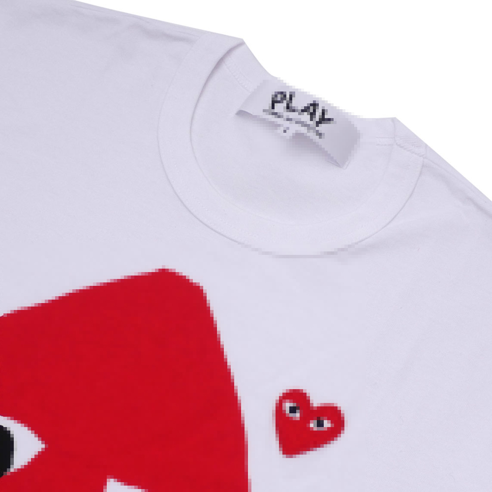 Commelys De Garsons Designer Plays Commeness Desvgarconness T Shirts Big Hearts Tee White Women Short Sleeve Shirt Luxury Sweatshirt Red Heart Loose