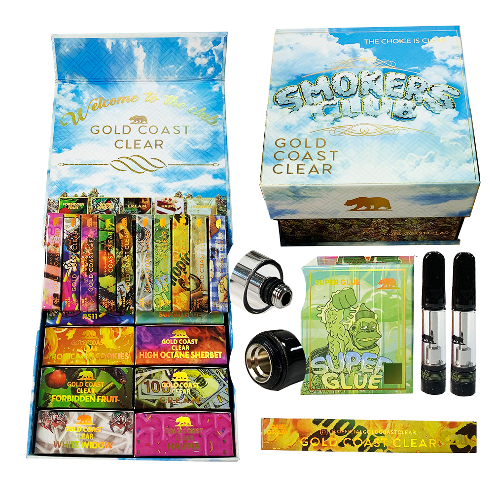 

Gold Coast Clear Cartridge Atomizers 10 Strains GCC 0.8ml 1.0ml E Cigarettes Vape Pen Carts Empty 510 Thread Black Ceramic Coil Vapes Carts with packaging