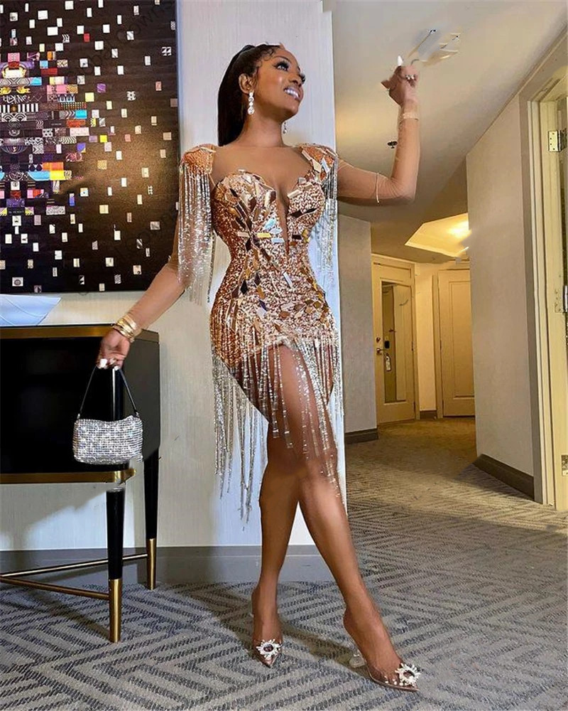 

Sexy Sparkly Sweetheart Short Prom Dress 2023 Mermaid Beaded Party Gowns Crystal Mini Cocktail Formal Dresses Vestido De Festa, Light sky blue