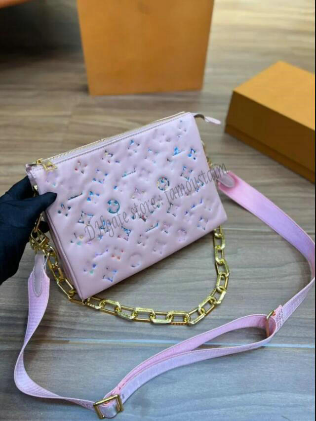 

12 M21353 COUSSIN BB Chain Shoulder Bag Designers Women Colorful Monograms Pattern Embossing Messenger Crossbody Handbag Totes Purse wallet Cases card pockets Bag, 04