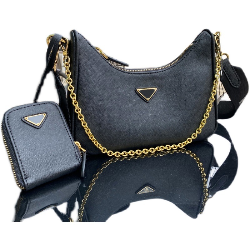 

Fashion 2005 Nylon woman luxurys men designers bags lady Womens mens crossbody tote Hobo Shoulder Purses Handbags Bag wallet, Pink 27*22cm