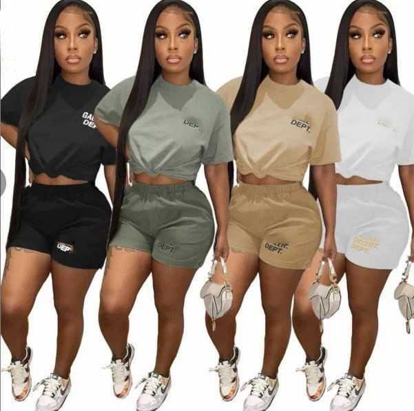 

Women's Tracksuits 2023 letter printed 2 piece short t shirt and shorts, Green8