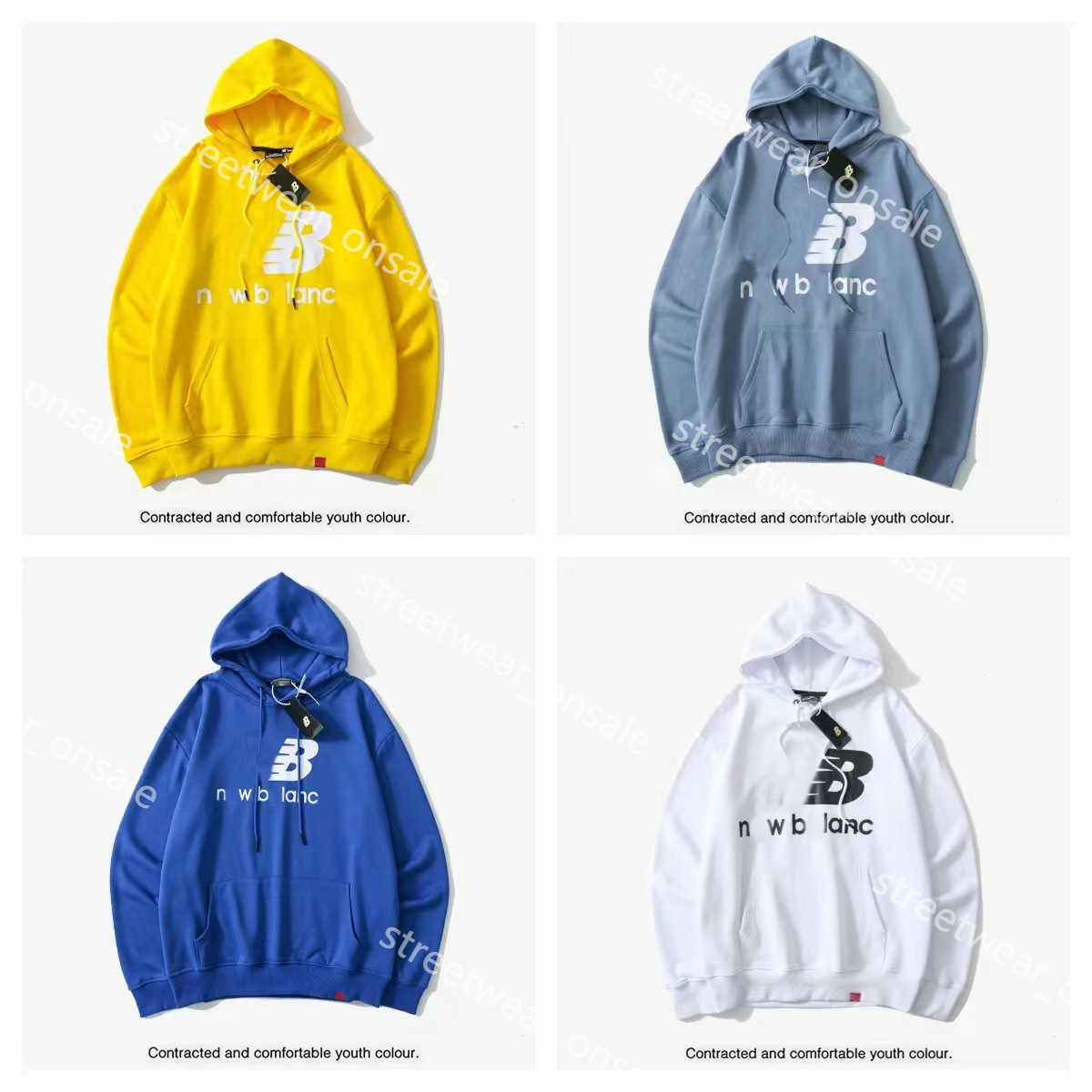 

NB Designer Hoodies New Balances Classic Solid Color Hoodie Men Women Couple Sweatshirt Pullover Lovers Top Clothing Streetwear A17, 16